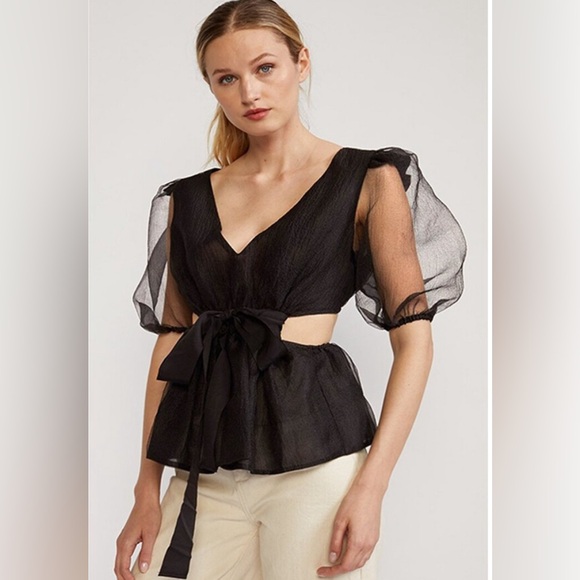Cynthia Rowley New With Tags Attached Gracie Organza Top in a Size Large - Picture 2 of 16